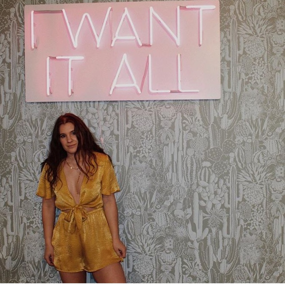 Show me your MuMu mustard tie romper